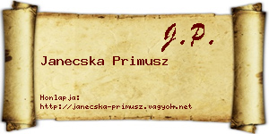 Janecska Primusz névjegykártya